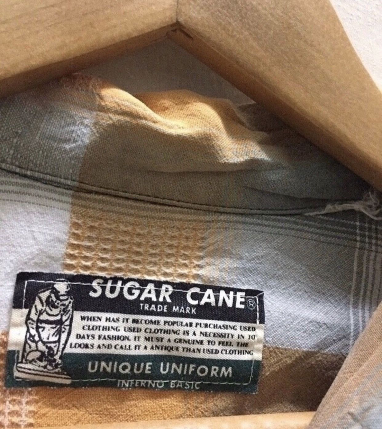 Buzz Rickson's VINTAGE Sugar Cane Mens Plaid Stripes Brown Flannel Large Size US L / EU 52-54 / 3 - 4 Thumbnail