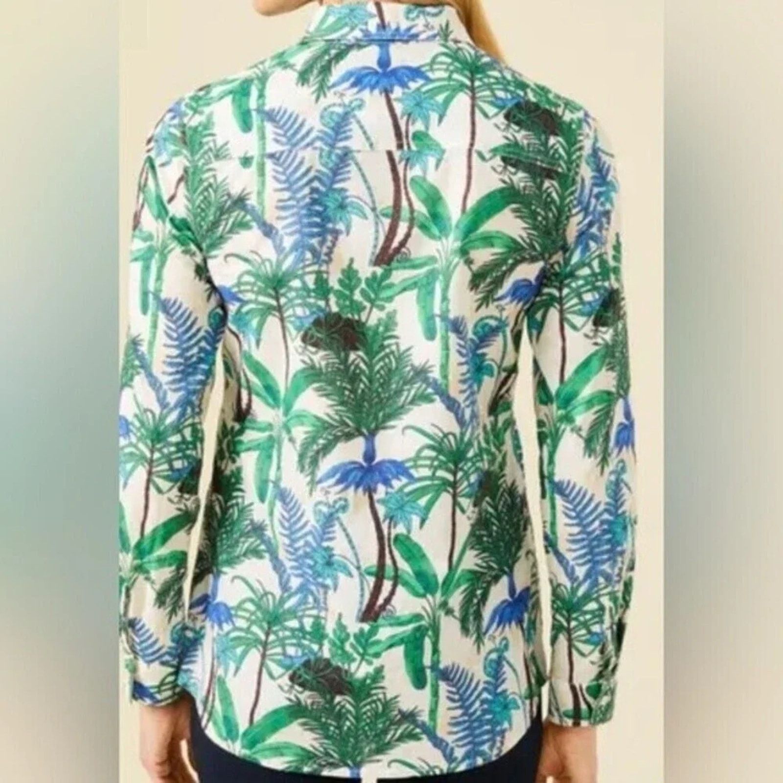 J.McLaughlin J. McLaughlin Lois shirt in palm forest, size 26 Size 4XL / US 24-26 - 2 Thumbnail