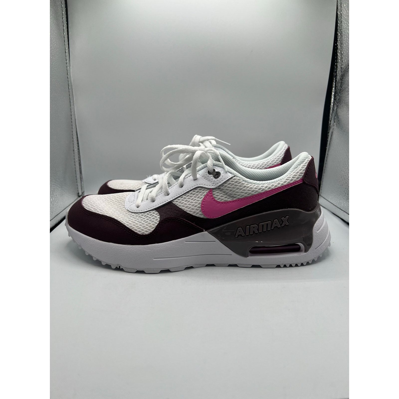 Nike Nike Air Max SYSTEM GS “White Burgundy Crush Pink” size 6 Y Size US 7.5 / IT 37.5 - 1 Thumbnail