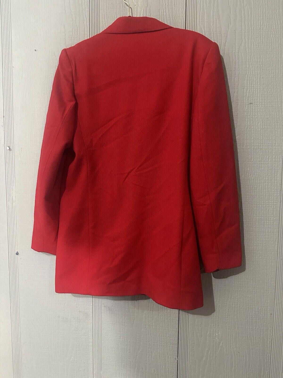 Designer Women's Vintage Blazer Red Size 14 Worthington Size XL / US 12-14 / IT 48-50 - 4 Thumbnail