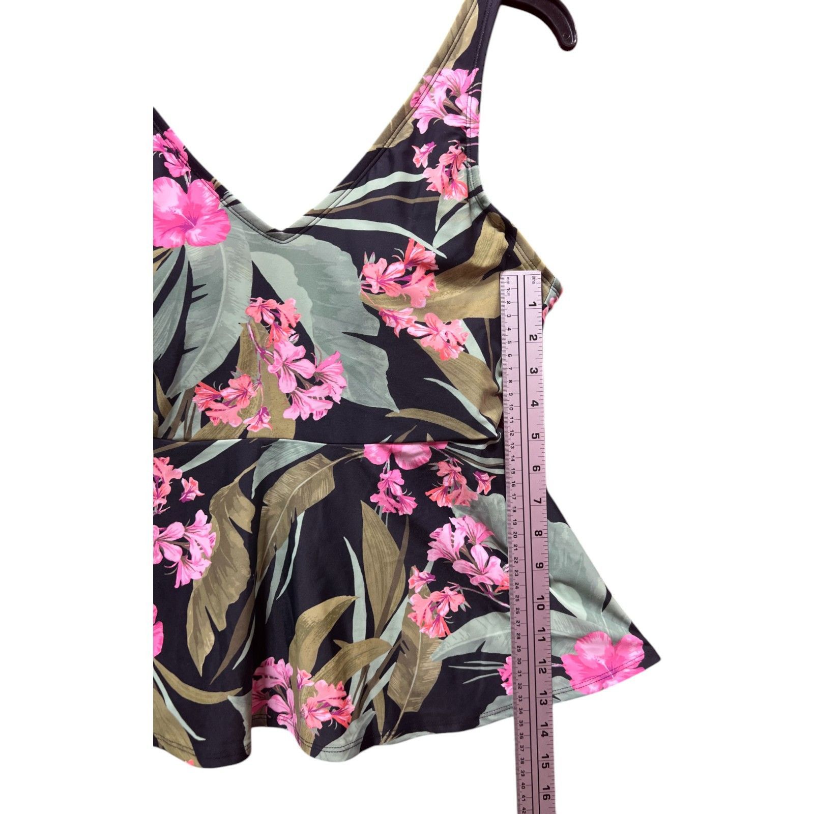Other Kona Sol - Women's V-Neck Underwire Tankini Top - Green /Bla Size ONE SIZE - 9 Thumbnail