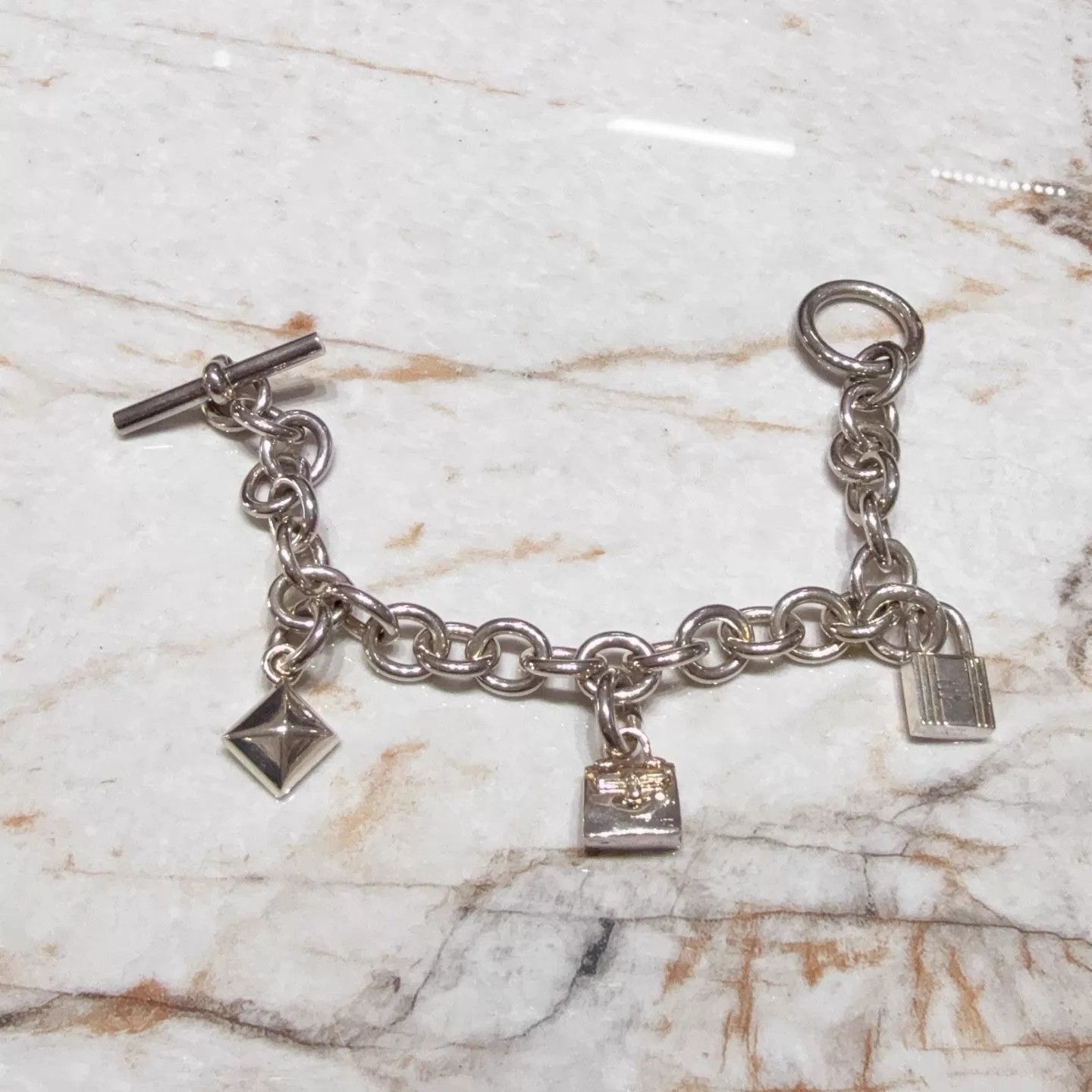 Hermes Hermès Oxidized Silver Bracelet & Charm No Hardware Size ONE SIZE - 1 Thumbnail