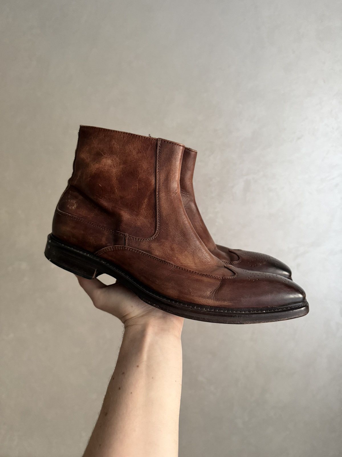 If Six Was Nine Vintage Italian AS 98 Like Guidi 795v Leather Biker Boots Size US 9 / EU 42 - 2 Thumbnail