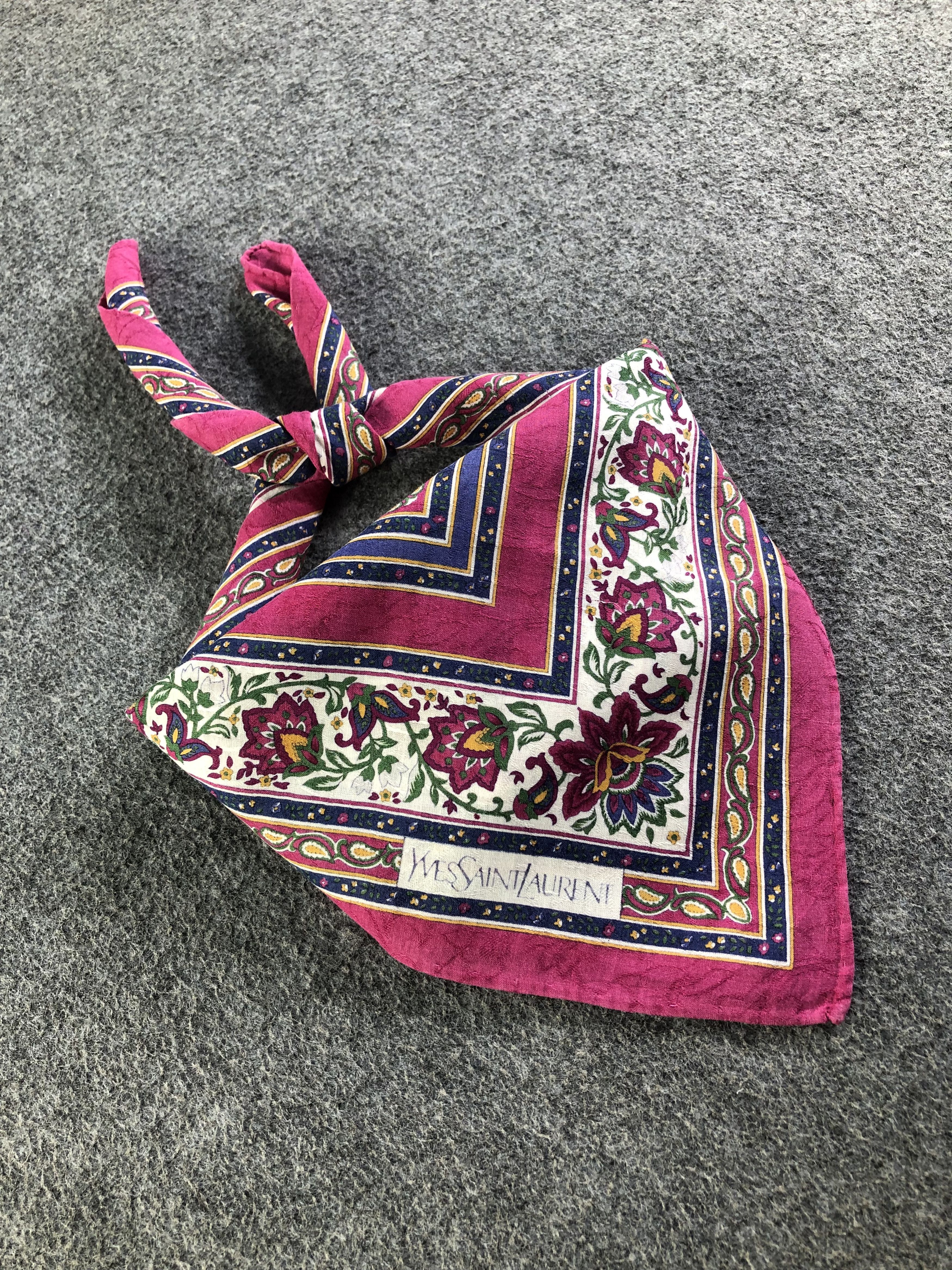 Vintage Yves Saint Laurent Handkerchief / Bandana / Neckerchief C409 Size ONE SIZE - 2 Thumbnail