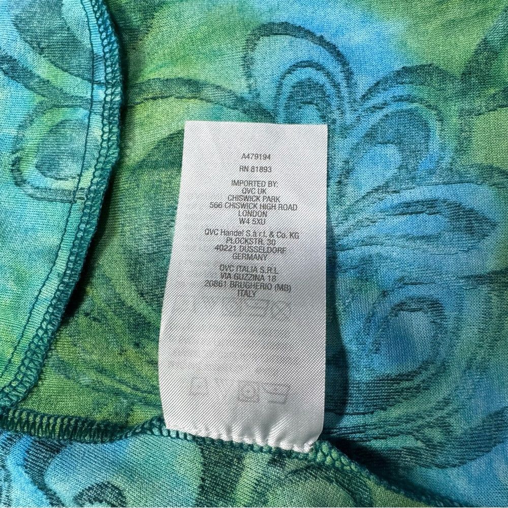 Other Susan Graver Burnout Knit Turquoise Green Floral Cardigan S Size S / US 4 / IT 40 - 8 Thumbnail