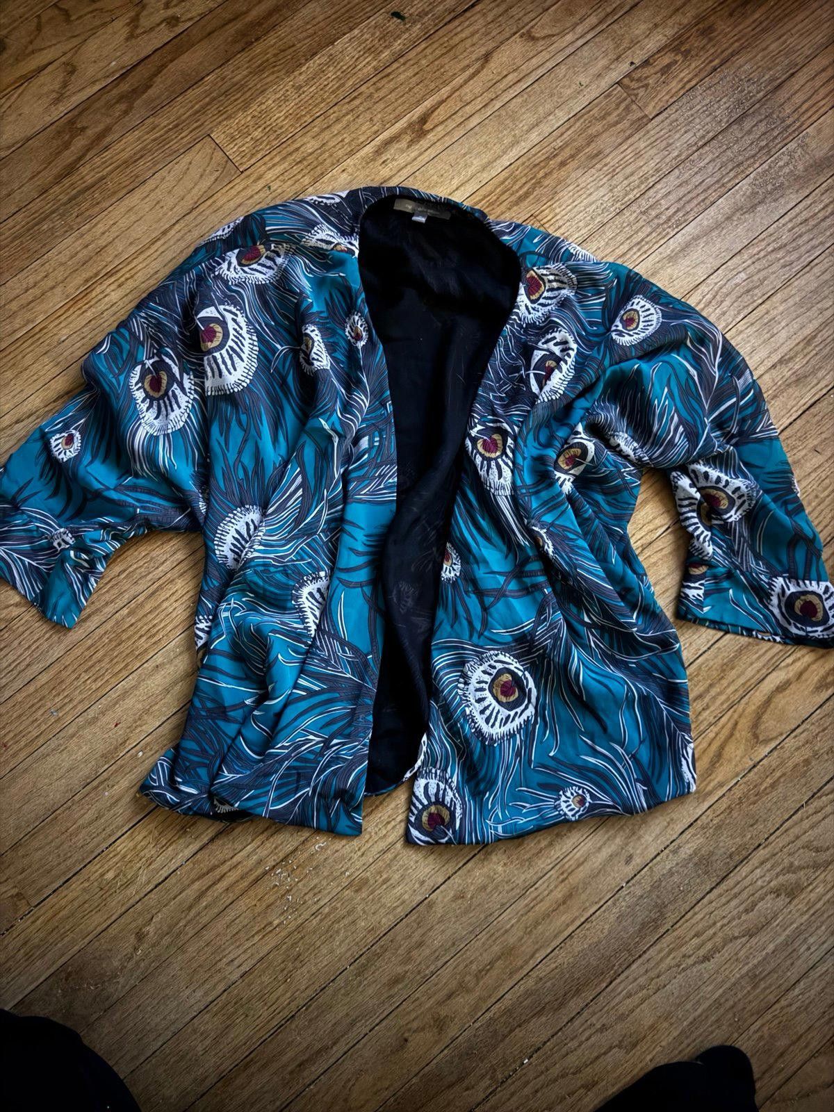 Designer NY Collection Medium Kimono Blazer Peacock Size Medium Size M / US 6-8 / IT 42-44 - 1 Thumbnail