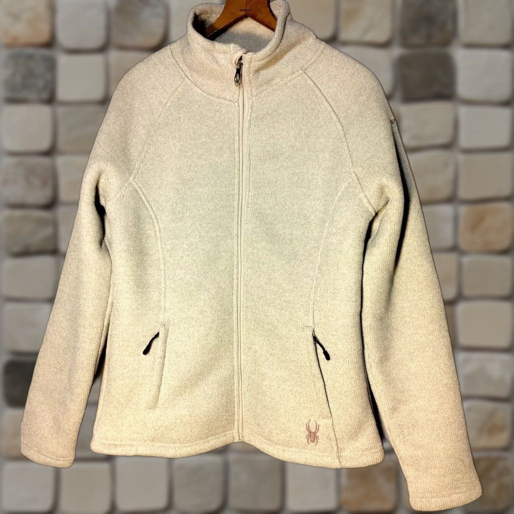 Spyder Spyder Knit Sweater Jacket Women M Oatmeal Heather Full Zip Sherpa Lined READ Size M / US 6-8 / IT 42-44 - 1 Thumbnail