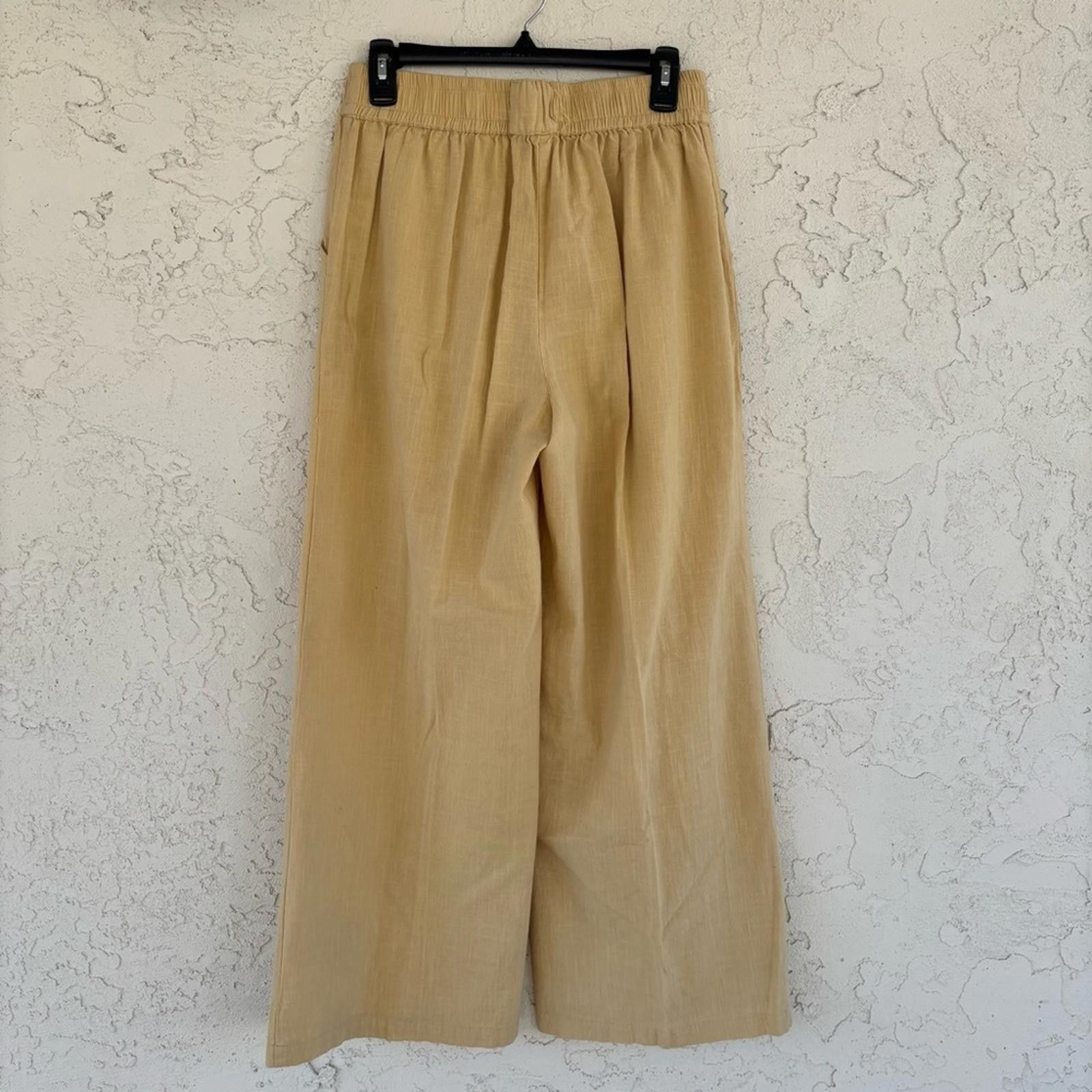 Other 100% cotton Tan Wide Leg Pants Size L Size 36" / US 14 / IT 50 - 2 Thumbnail