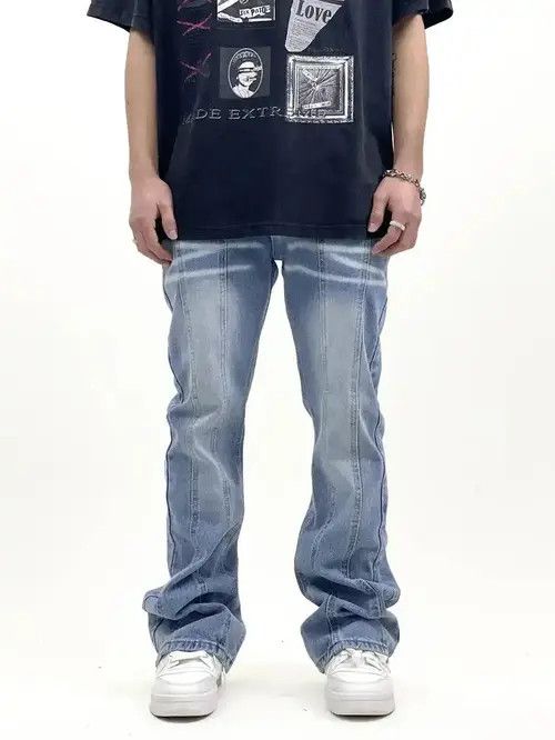 VIBE washed skate hiphop flared jeans Size US 32 / EU 48 - 4 Thumbnail