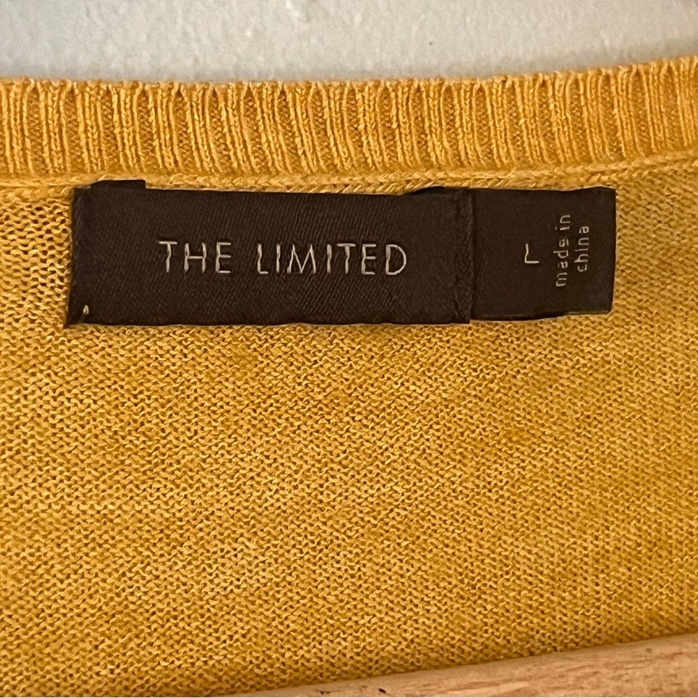 Designer The Limited Lightweight Crewneck Cardigan Yellow Large Size L / US 10 / IT 46 - 5 Thumbnail