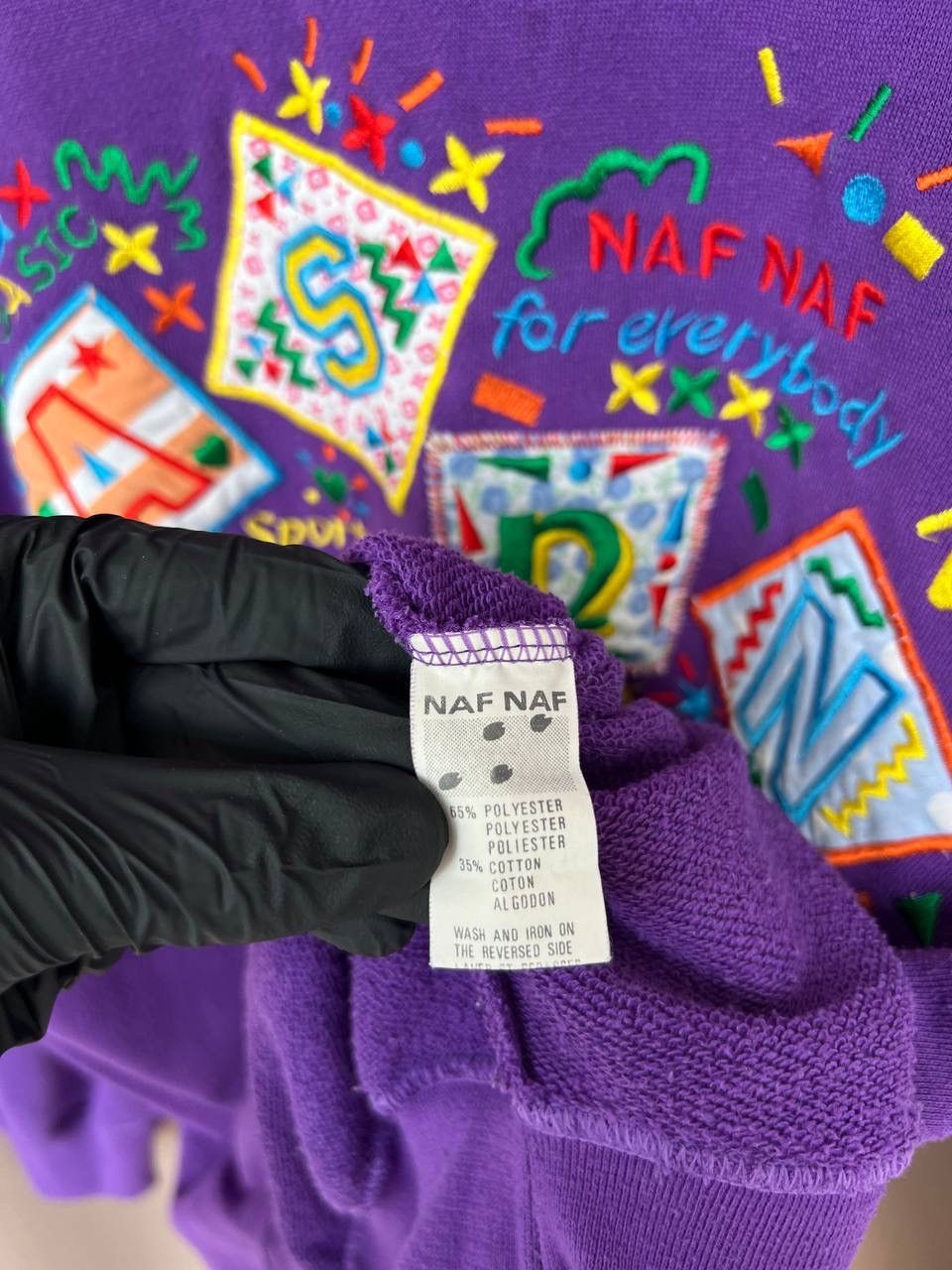 Vintage NAF NAF Embroidered Big Logo Sweatshirt Mens Size M/L Size US L / EU 52-54 / 3 - 11 Thumbnail