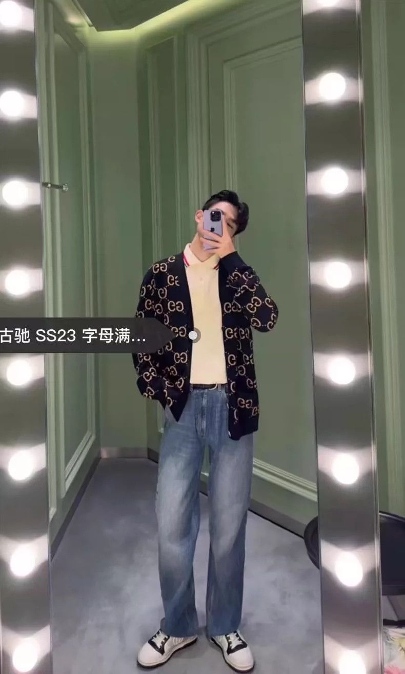 Gucci Gucci Old flower full LOGO wool cardigan sweater 2501-Nexta Size US XL / EU 56 / 4 - 8 Thumbnail