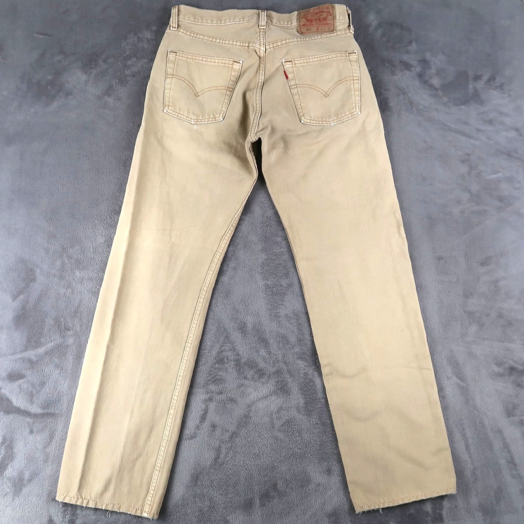 Levi's VINTAGE Levi's 501 Jeans Straight Fit Size 31x32 Khaki Distressed 90s Mens USA Size US 31 - 2 Thumbnail