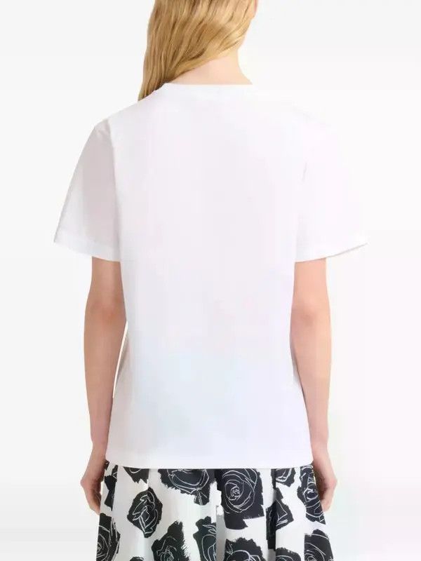Marni o1w1db10426 Patch-Detail T-Shirt in White Size S / US 4 / IT 40 - 4 Thumbnail