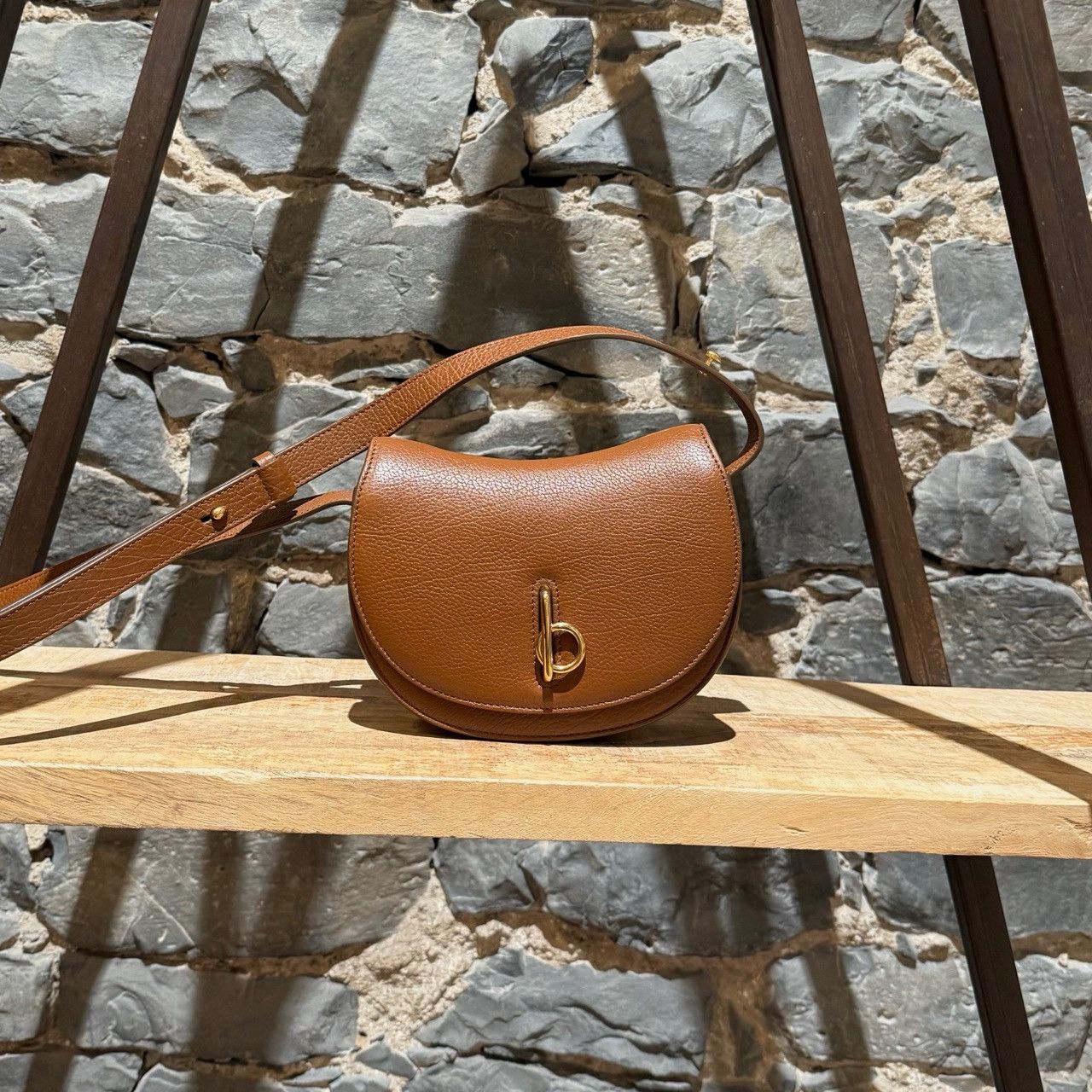 Burberry Burberry Brown Leather Rocking Horse Halfmoon Mini Bag Size ONE SIZE - 1 Thumbnail