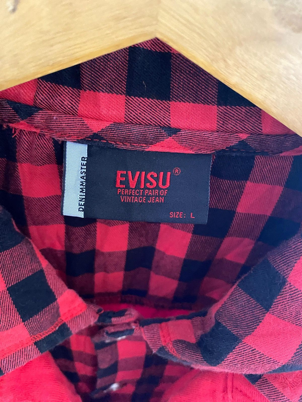 Japanese Brand Vintage Evisu Genes Big Logo Embroidered Mock Layered Shirt Size US L / EU 52-54 / 3 - 9 Thumbnail