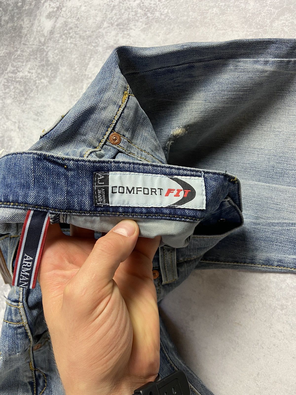 Other RARE Armani Jeans Y2K Vintage Baggy Dirty Distressed Pants Size US 33 - 23 Thumbnail