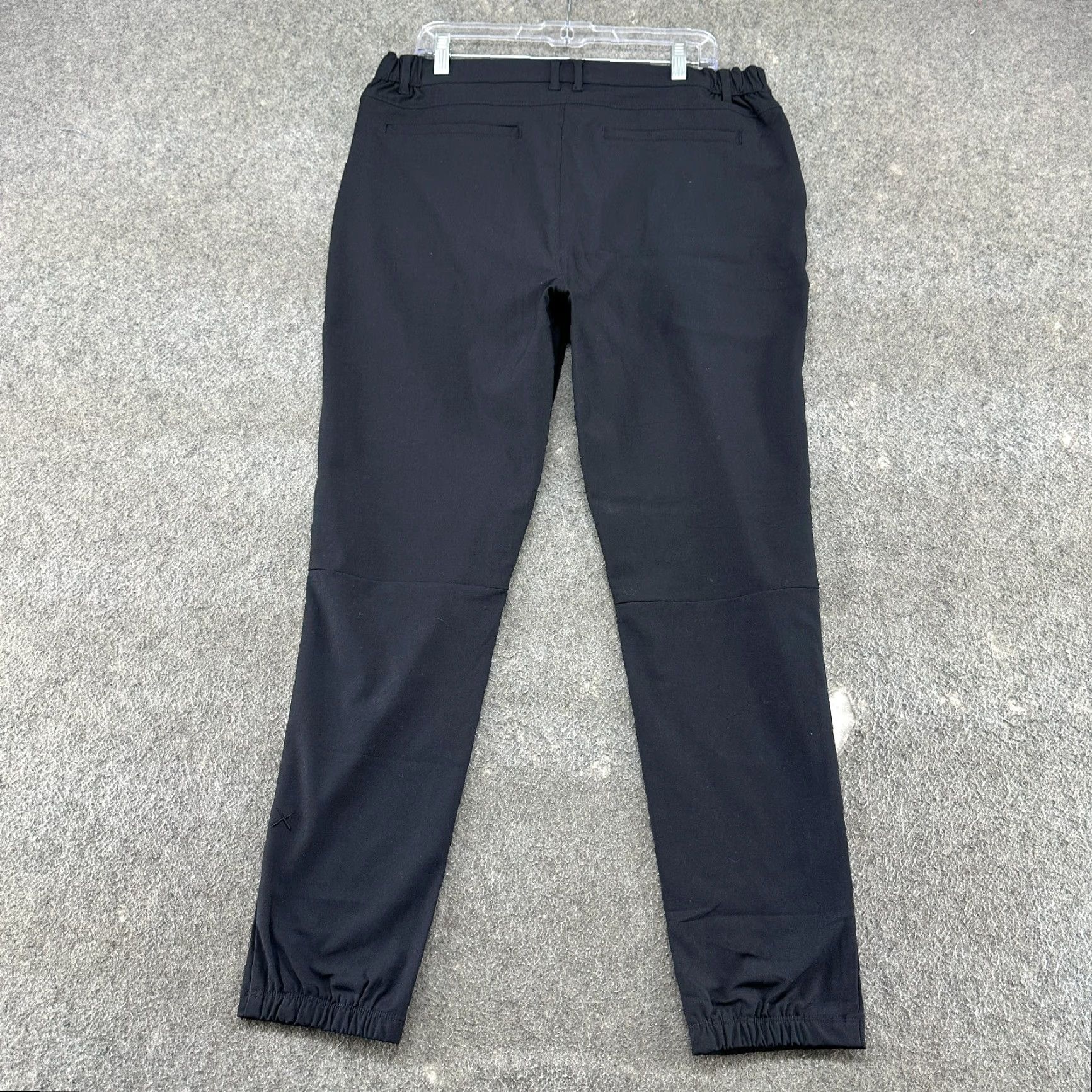 UES Clothing Cuts Clothing Pants Mens XL Black Slim Fit Straight Leg Stretch Polyester Chino 90s Slimming Mens Size US 36 / EU 52 - 5 Thumbnail