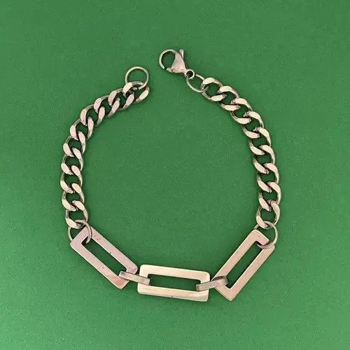 Other Titanium Steel Link Bracelet for Men Women,Punk Hip Hop Size ONE SIZE - 1 Thumbnail