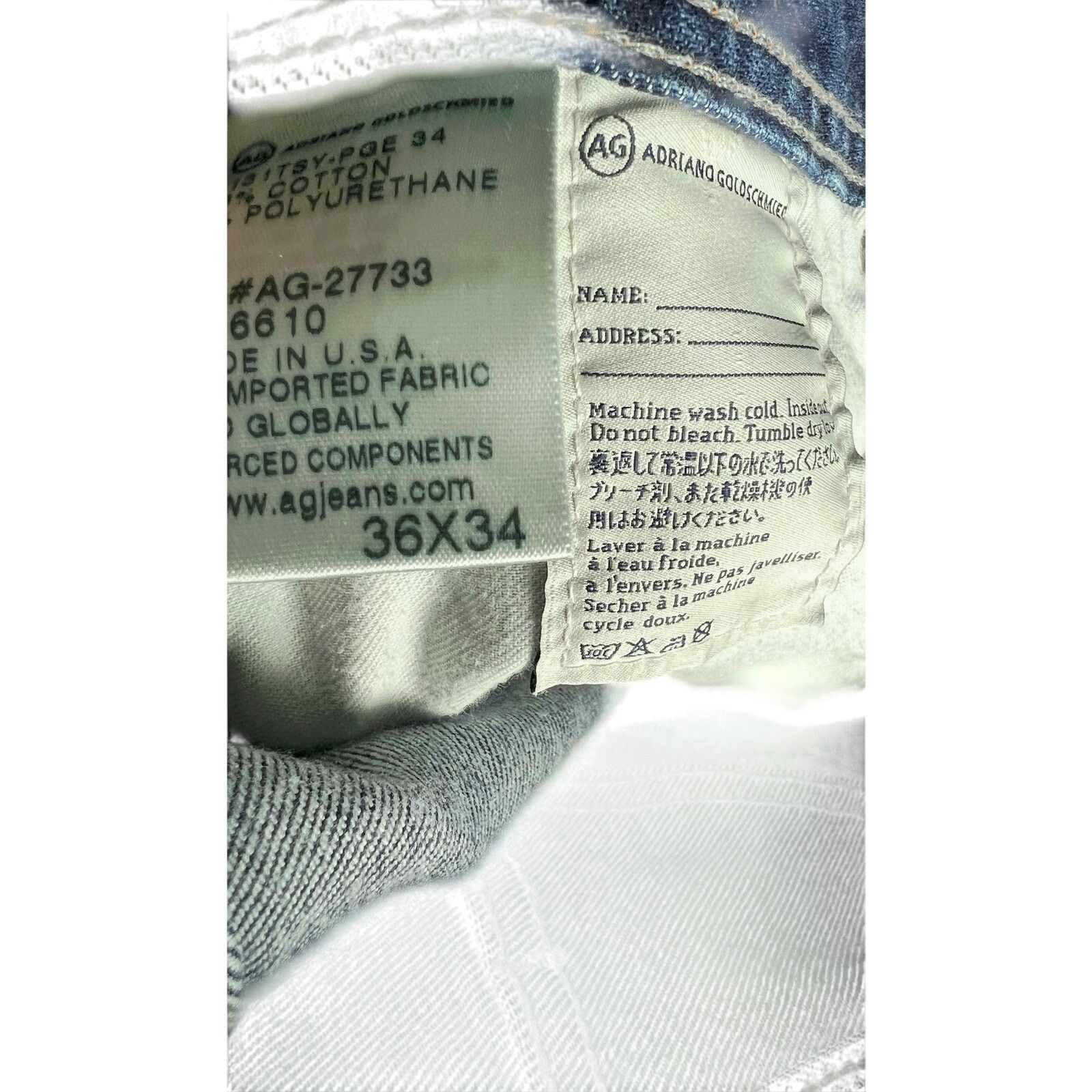 AG Adriano Goldschmied AG Denim Adriano Goldschmied Men's 36x34 The Matchbox Jeans Size US 36 / EU 52 - 7 Thumbnail