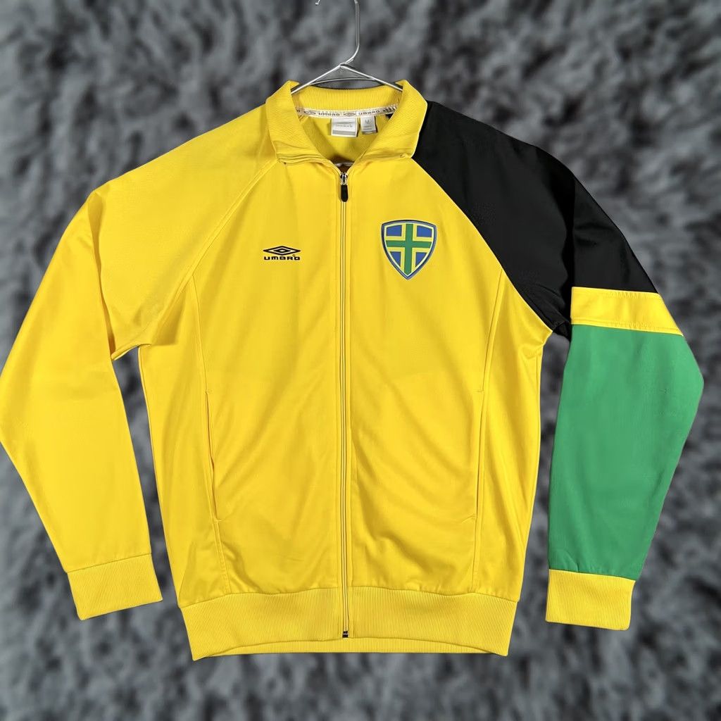 Umbro Umbro Track Jacket Mens M Colorblock Yellow Black Green Full Zip Pockets Collared Lightweight Soccer Activewear Casual Size US M / EU 48-50 / 2 - 1 Thumbnail