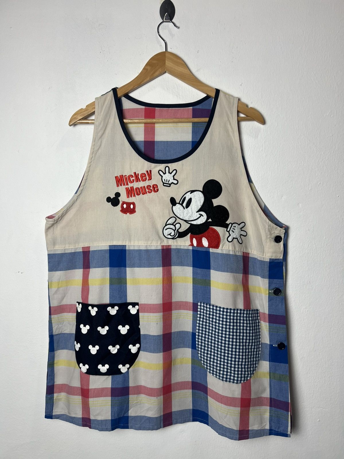 Disney Disney Mickey Mouse Character Apron Plaid Size ONE SIZE - 1 Thumbnail
