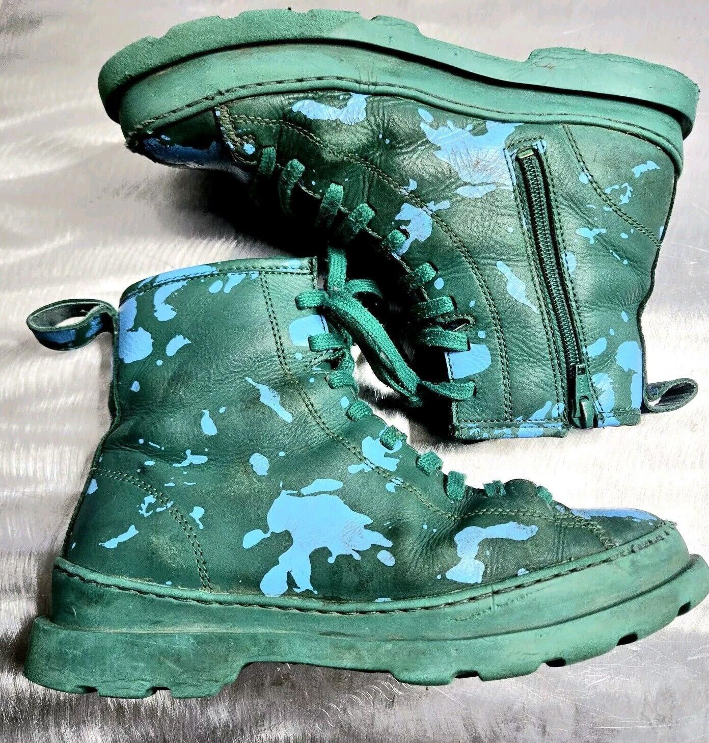 Camper Camper Brutus Womens 6.5 Blue Green Earth Combat Boots BB2 Size US 6.5 / IT 36.5 - 1 Thumbnail