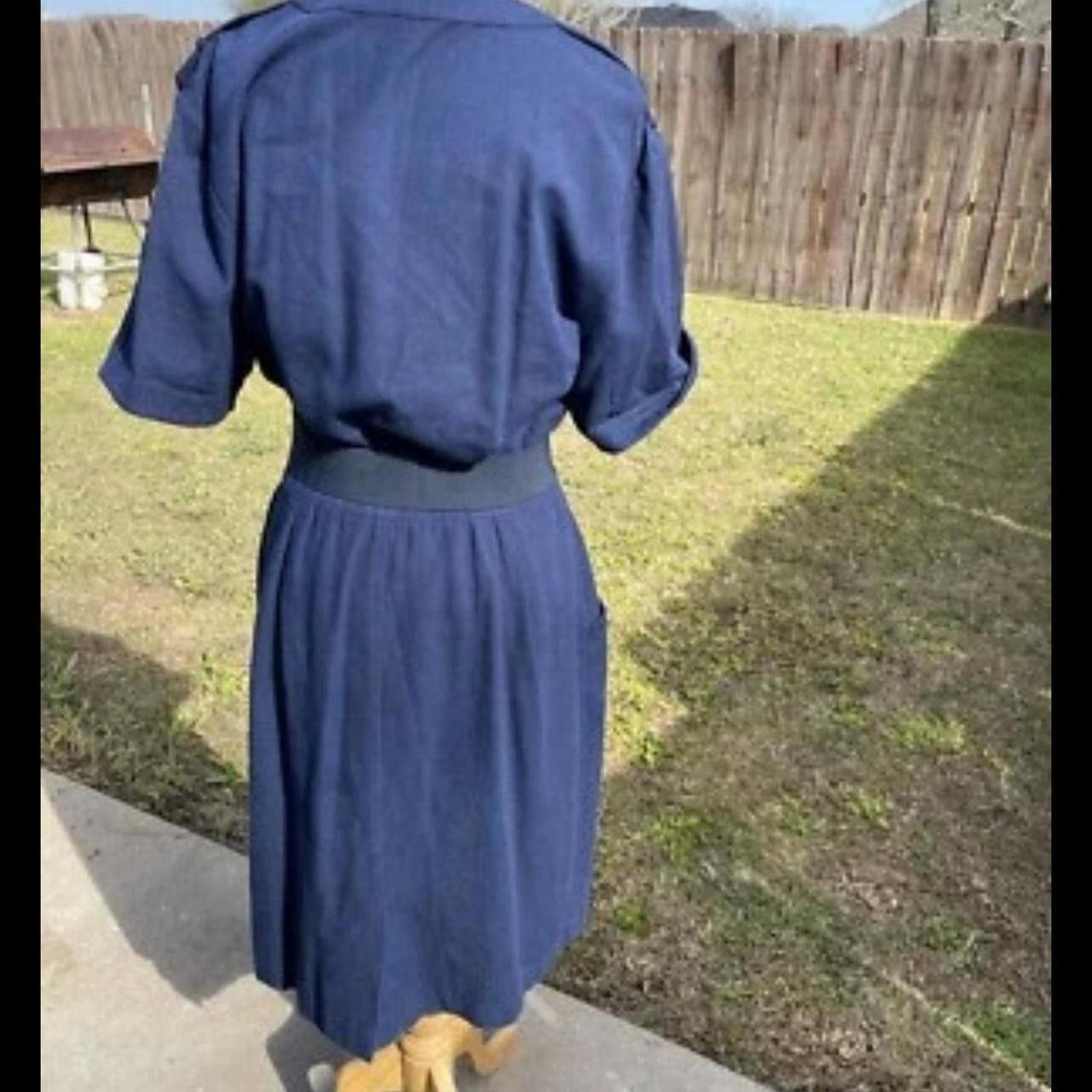 Other Blue vintage military style dress military Size L / US 10 / IT 46 - 3 Thumbnail