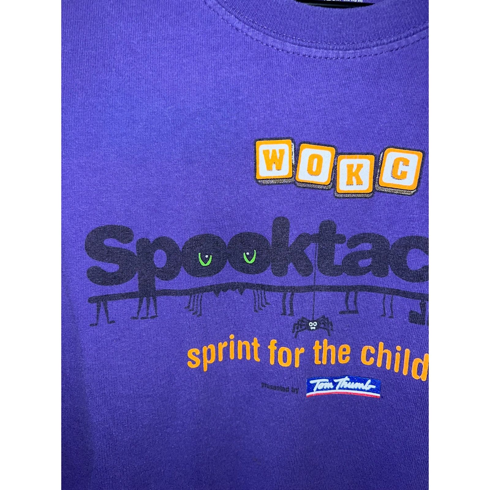 Port & Company Spooktacular Shirt Tom Thumb Halloween Tee Purple 2000s M Size US M / EU 48-50 / 2 - 3 Thumbnail