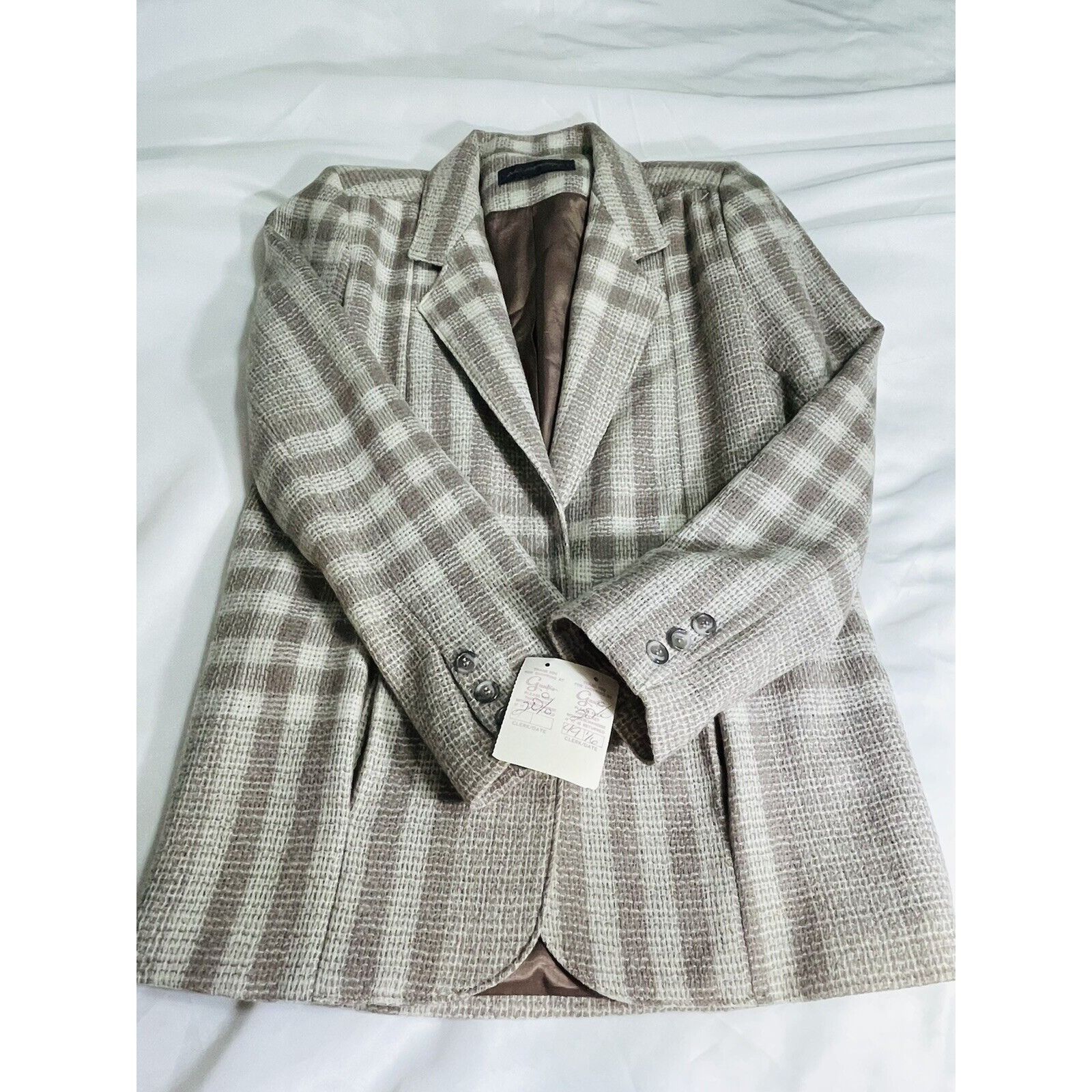 Vintage AC Sport Vintage Retro Wool Tan Brown Plaid Blazer Jacket Wi Size S / US 4 / IT 40 - 11 Thumbnail
