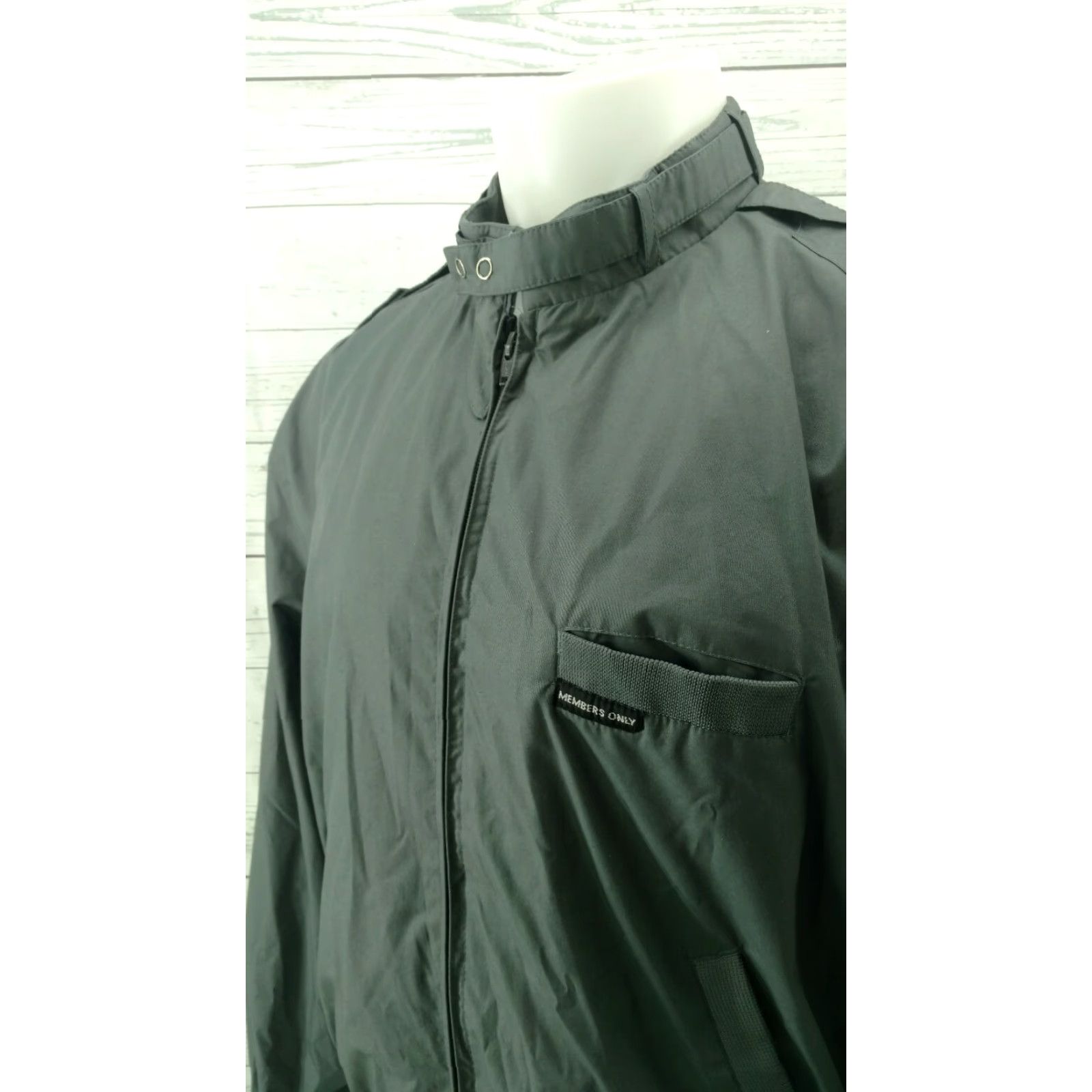 Members Only VINTAGE Members Only Gray Full Zip Racing Jacket Coat Size 44 Mens Size US S / EU 44-46 / 1 - 3 Thumbnail