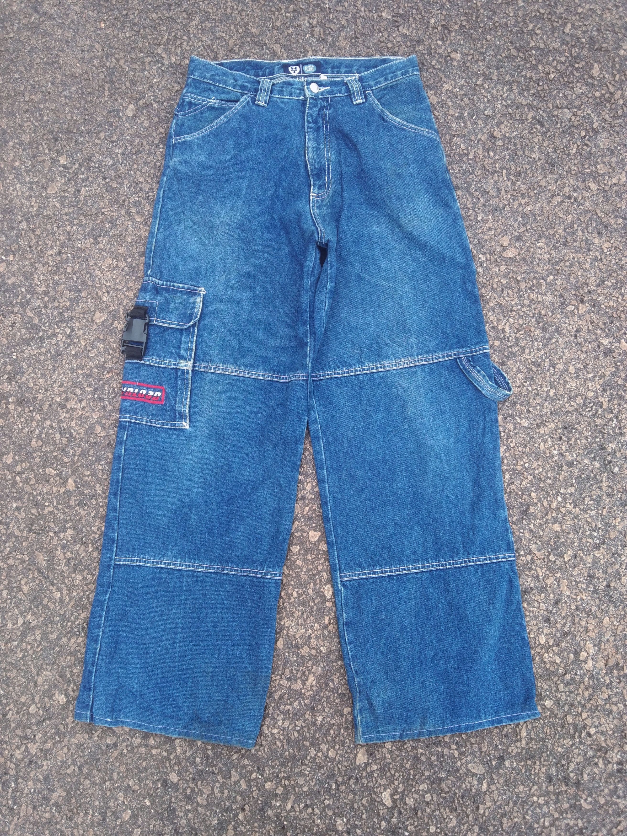 Jean × Vintage Vintage Y2k Here & There Carpenter Style Baggy Jeans 29x30 Size US 29 - 1 Thumbnail
