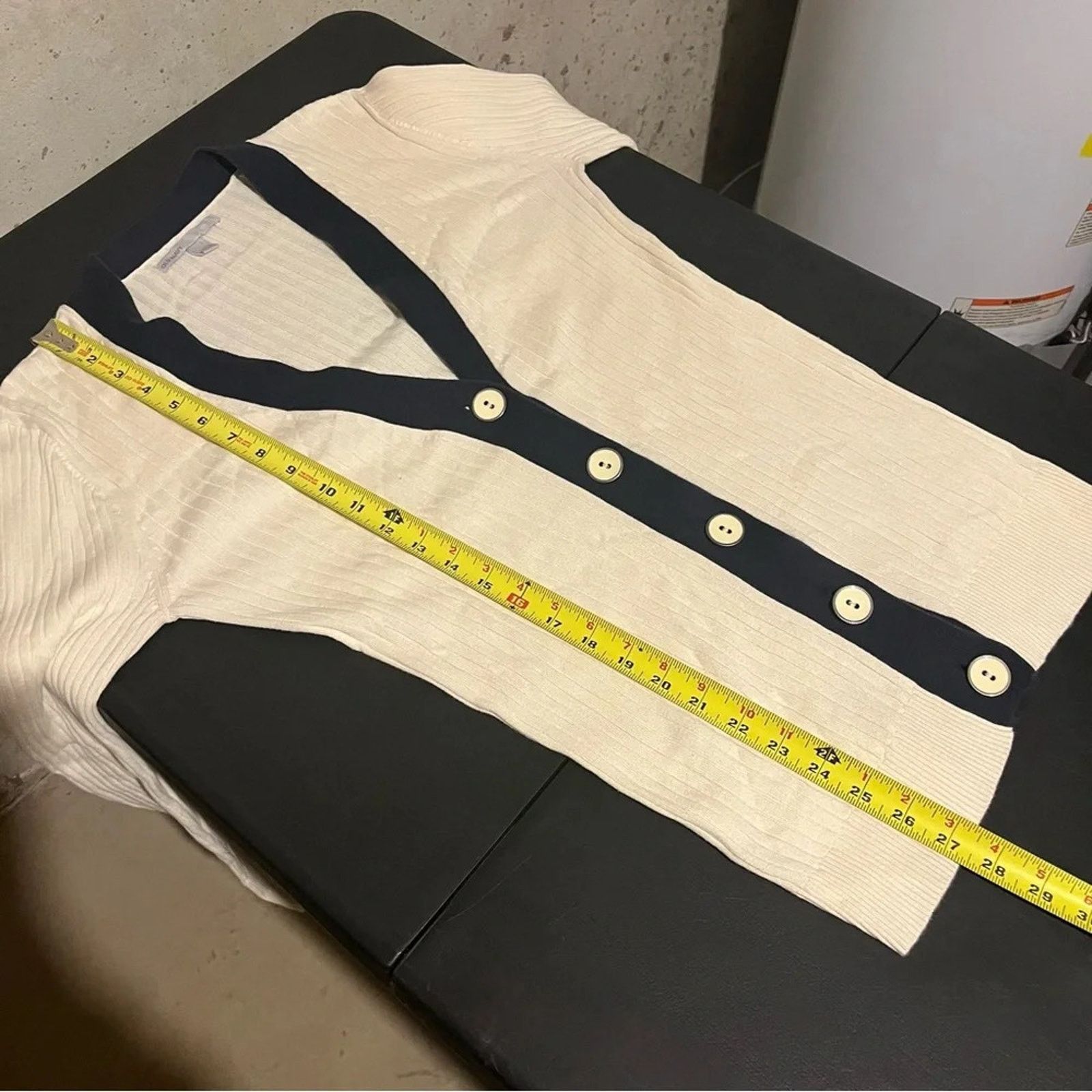 Old Navy Old Navy Size L Beige Navy Grandpa Sweater Long Cardigan Size L / US 10 / IT 46 - 8 Thumbnail