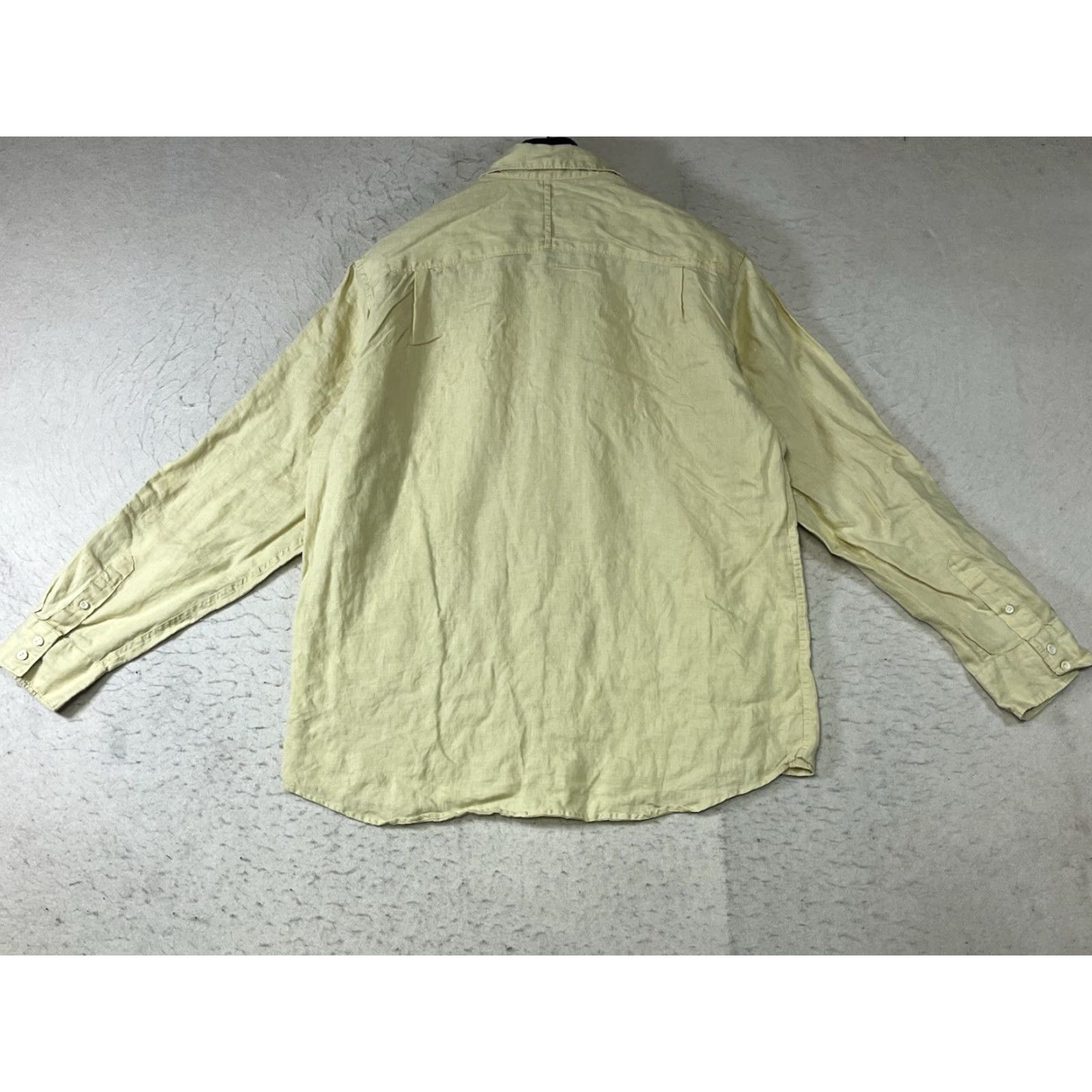 Quiksilver Quicksilver Shirt Button-Up Long Sleeve Linen Yellow Men's Large Casual Beach Size US L / EU 52-54 / 3 - 2 Thumbnail
