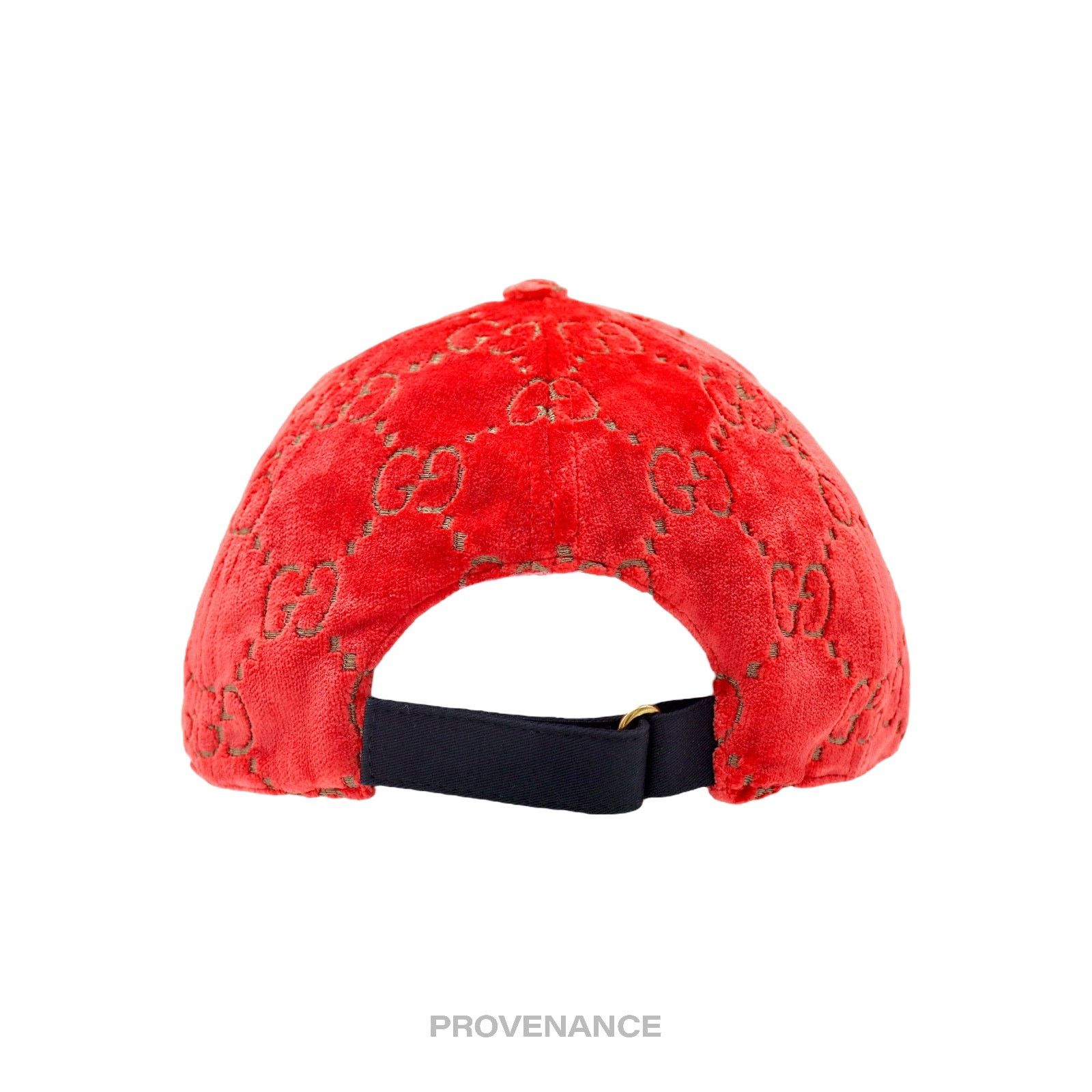 Gucci 🔴 Gucci GG Monogram Canvas Velour Cap - Orange Size ONE SIZE - 6 Thumbnail