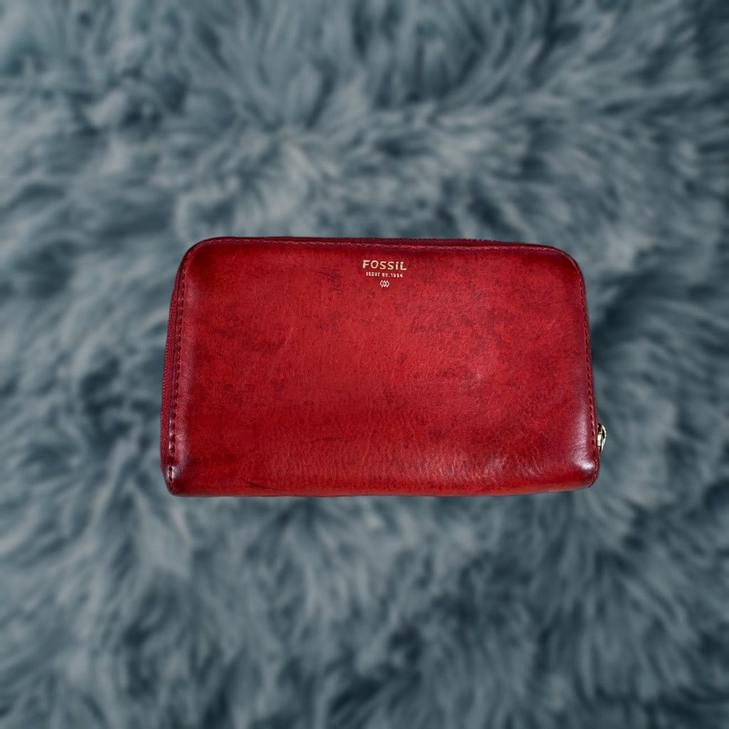 Fossil Fossil Wallet Clutch Womens Pink Leather Interior Red Interior Pink Wallet Clutch Fossil Issue no. 1954 Womens Size ONE SIZE - 1 Thumbnail