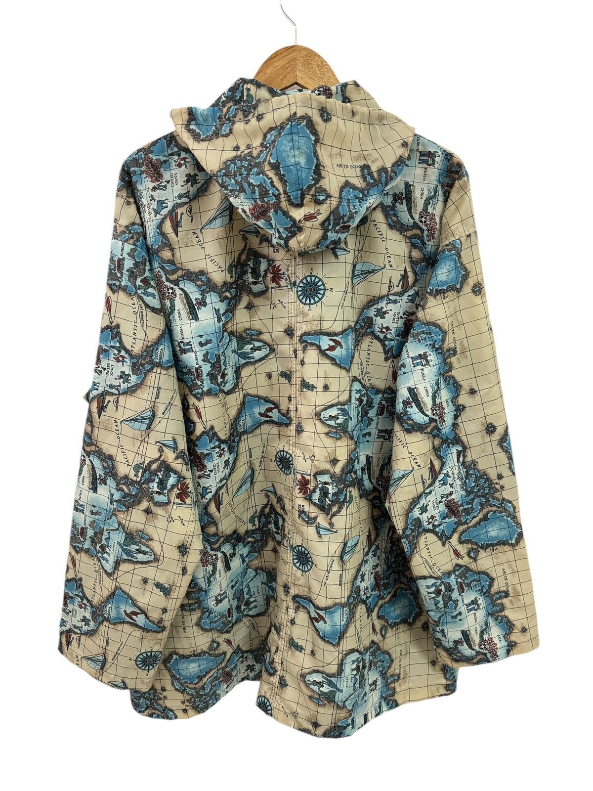 Vintage Vintage World Map All Over Print Nylon Raincoat Jacket Size US XL / EU 56 / 4 - 3 Thumbnail