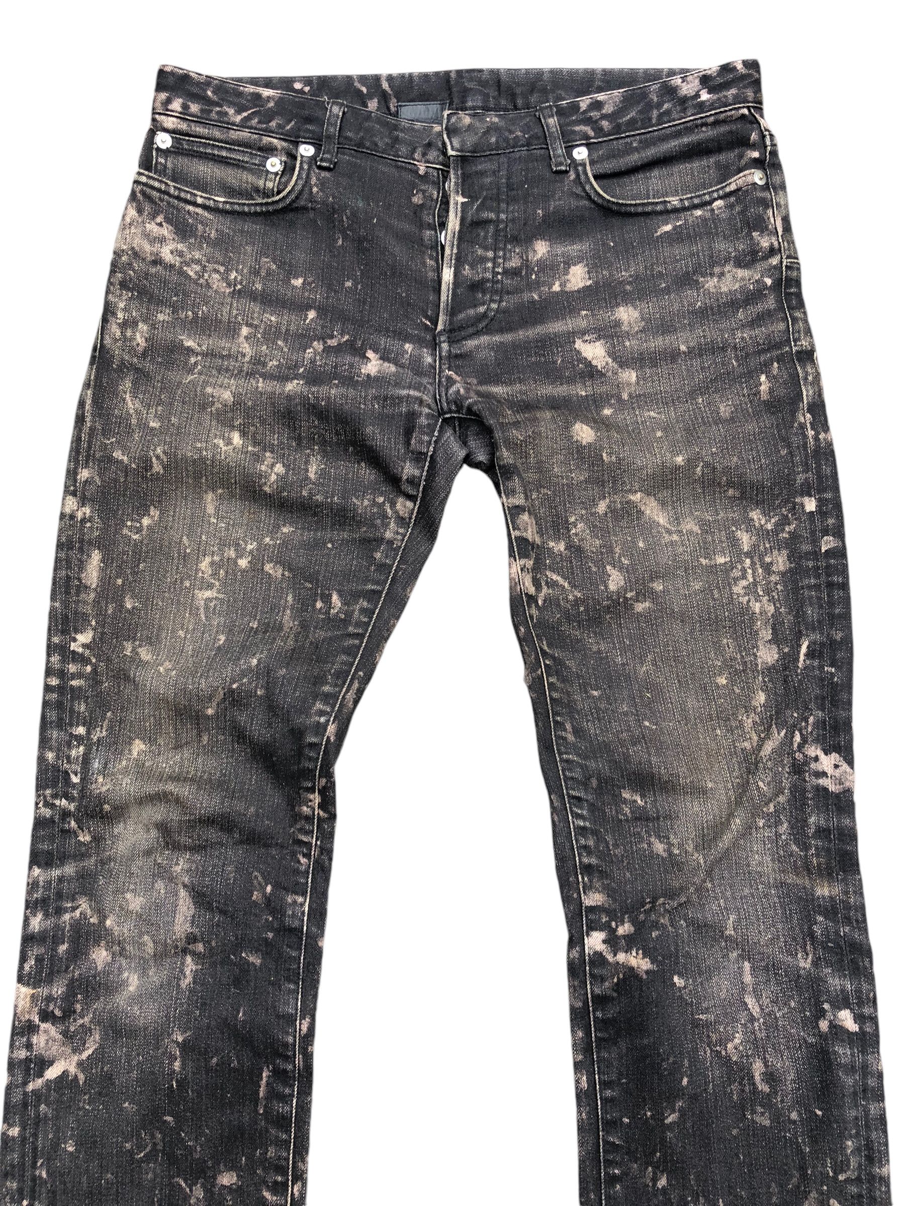 Dior 💯🔥DIOR HOMME Bleached Splatter Slim Pant Size US 31 - 3 Thumbnail