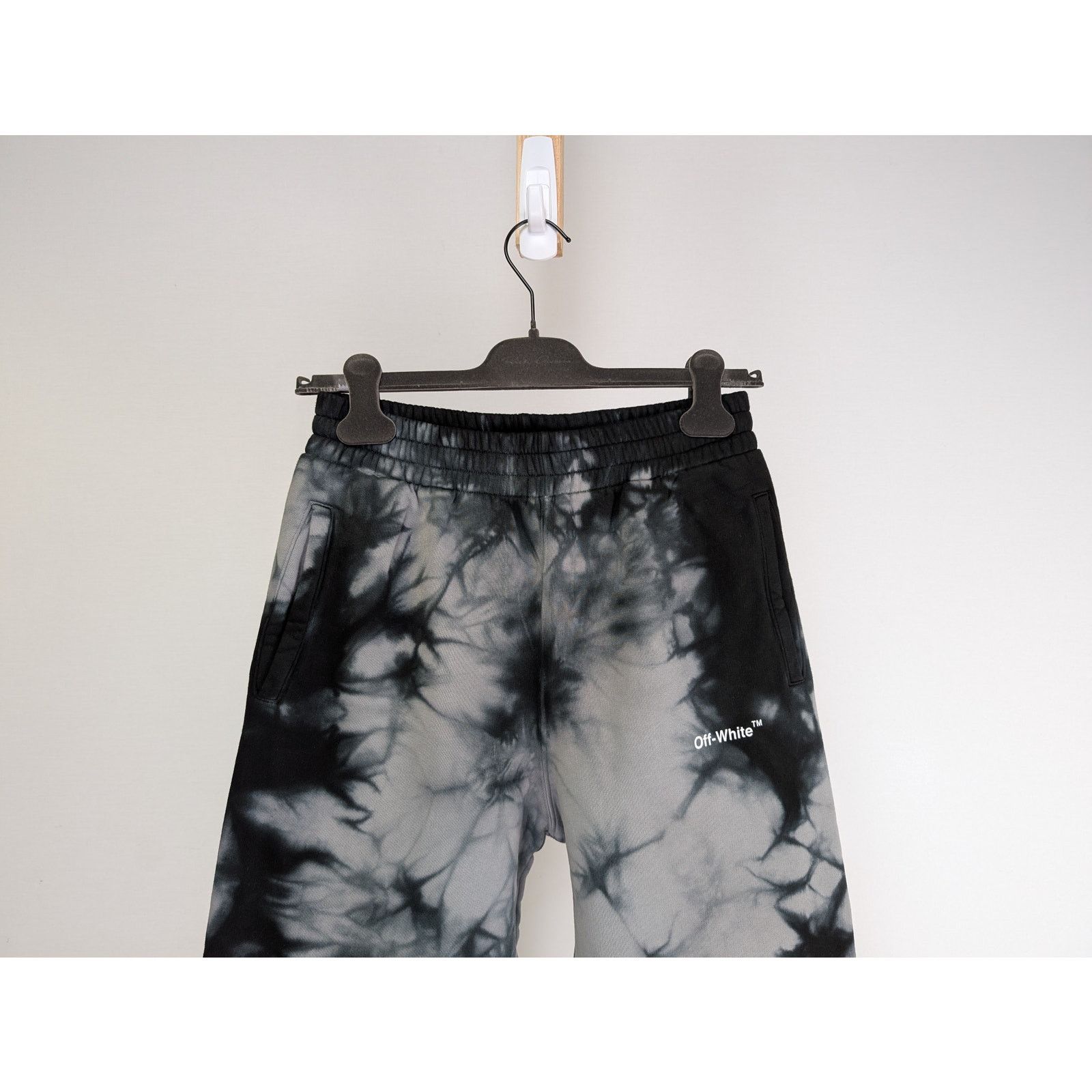 Off-White o1rshd1 Diag Tie Dye Slim Sweatpant Warm in Grey/White Size US 30 / EU 46 - 3 Thumbnail