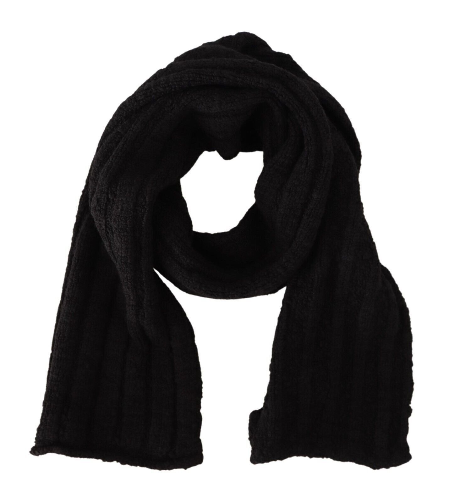 Dolce & Gabbana Elegance Unleashed Black Wool Women's Scarf Size ONE SIZE - 1 Thumbnail