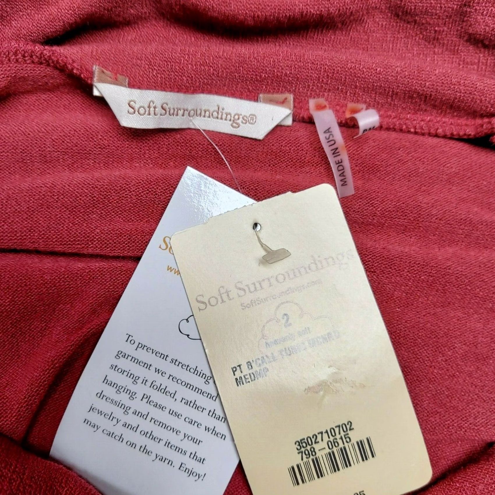 Soft Surroundings Soft Surroundings Womens Tunic Top Petite Medium Pink Cowl Neck Asymmetric Size M / US 6-8 / IT 42-44 - 3 Thumbnail