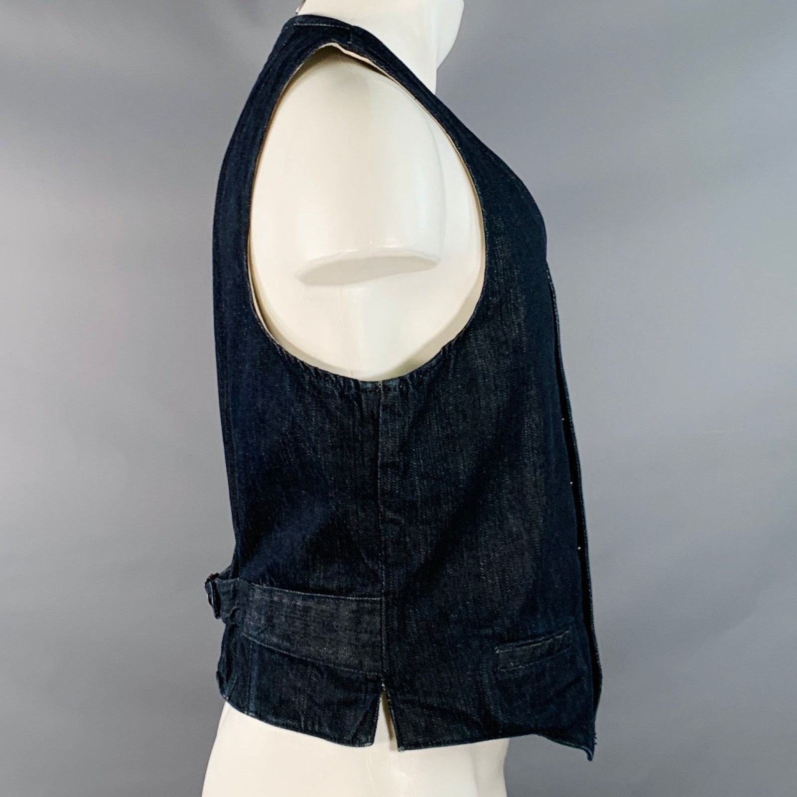 Marc Jacobs MARC JACOBS x WRANGLER Indigo Cotton Denim Button Up Vest Size 42R - 2 Thumbnail