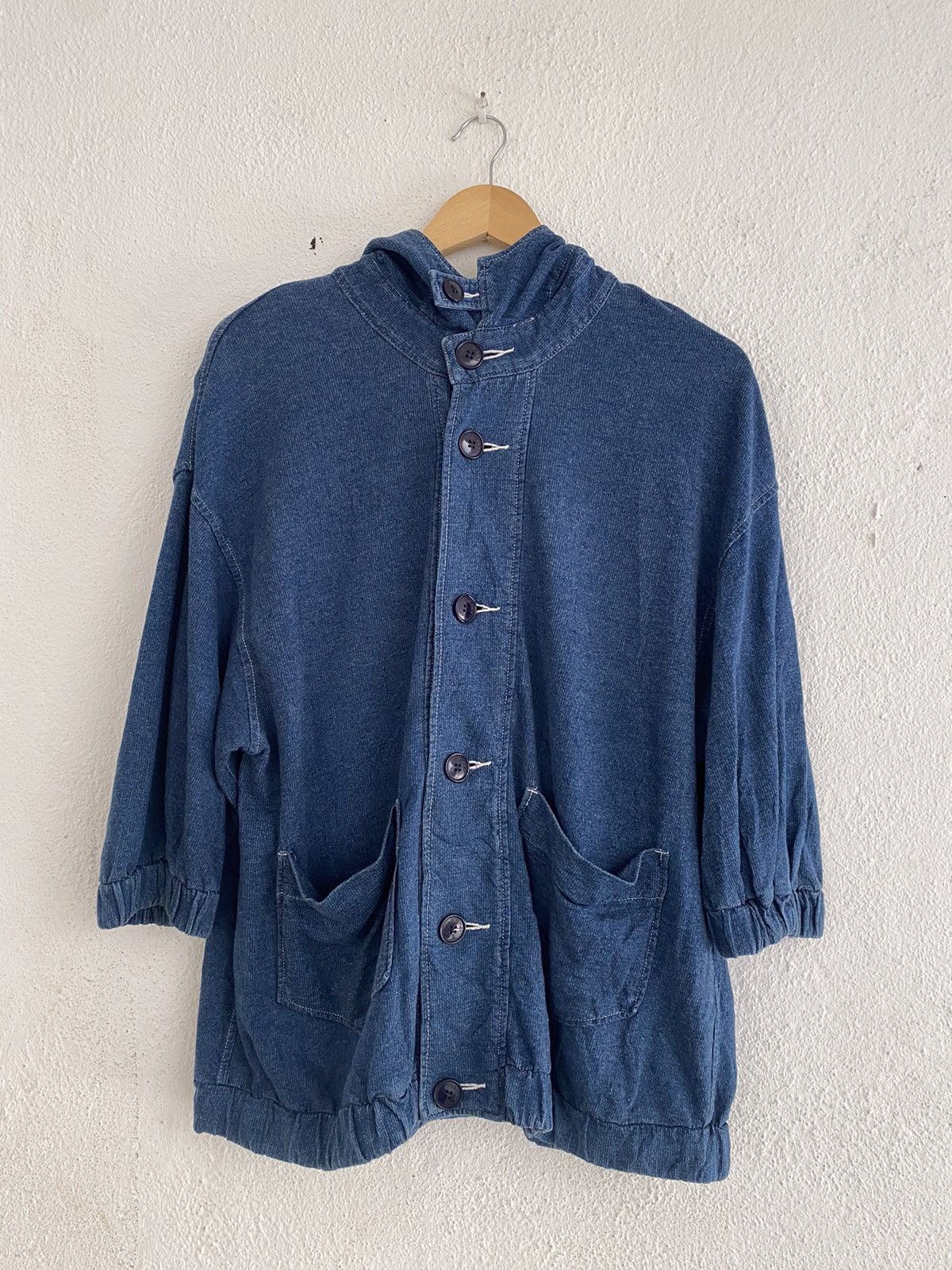 image of Ne Net Denim Button Hooded, Men's (Size Medium)