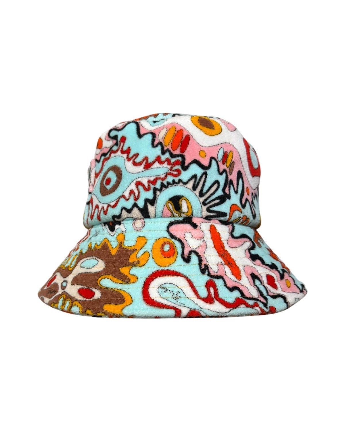 Emilio Pucci EMILIO PUCCI S/S 2005 Psychedelic Terry Cloth Bucket Hat Size ONE SIZE - 2 Thumbnail