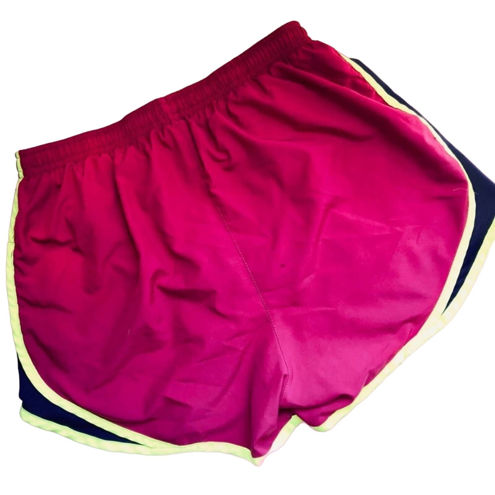 Nike NIKE Dri Fit Mesh Maroon Neon Black White Gym Mini Shorts Size 26" / US 2 / IT 38 - 6 Thumbnail