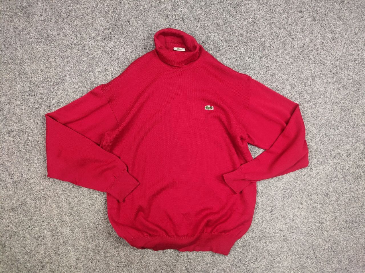 Lacoste Vintage 90's Lacoste Logo Red Wool Turtleneck Sweater Size US XL / EU 56 / 4 - 7 Thumbnail