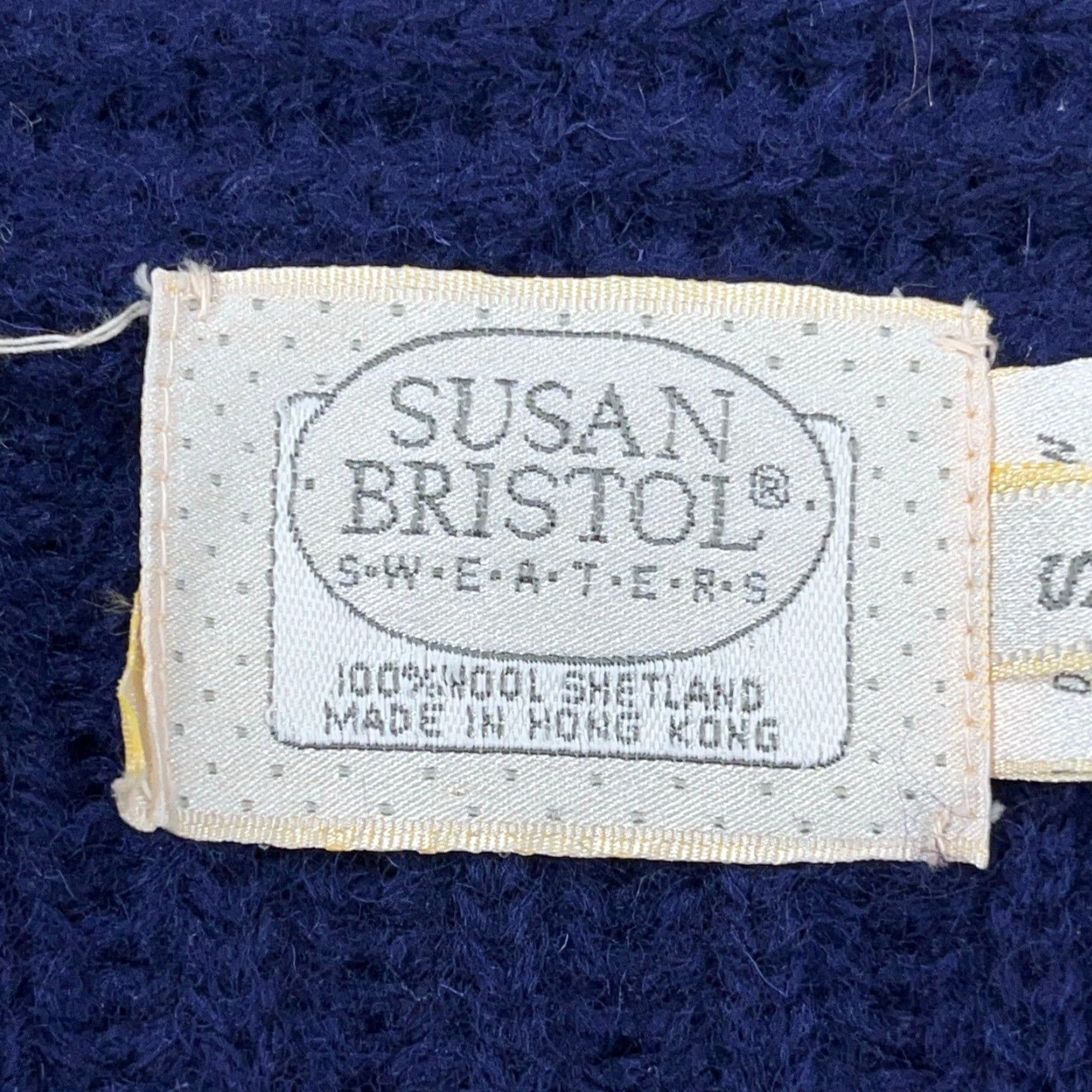 Vintage VINTAGE Susan Bristol Chunky Wool Cardigan Women Small Blue V-Neck All Seasons 90s Size S / US 4 / IT 40 - 2 Thumbnail