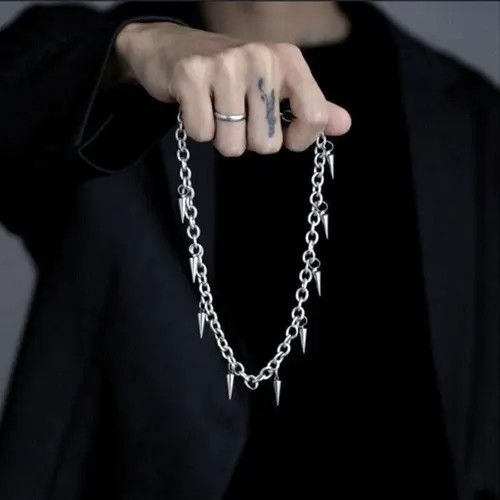 Jewelry Punk Rivet Necklace, Spike Necklace, Grunge Necklace Size ONE SIZE - 6 Thumbnail