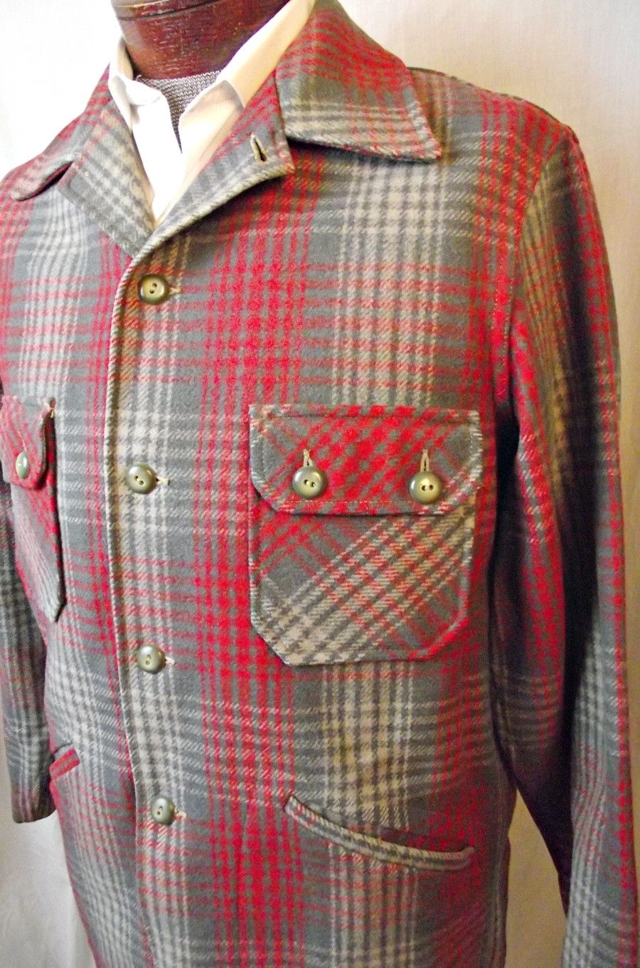 Other 1950s Vintage Chippewa Woolen Mills Mens Wool Shirt Jacket Size US L / EU 52-54 / 3 - 3 Thumbnail