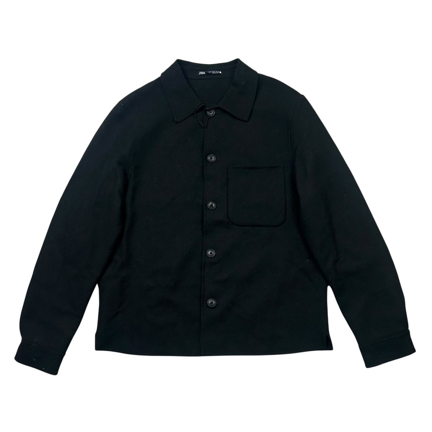 Zara Zara Origins Double Faced Cropped Wool Zip Jacket | Grailed